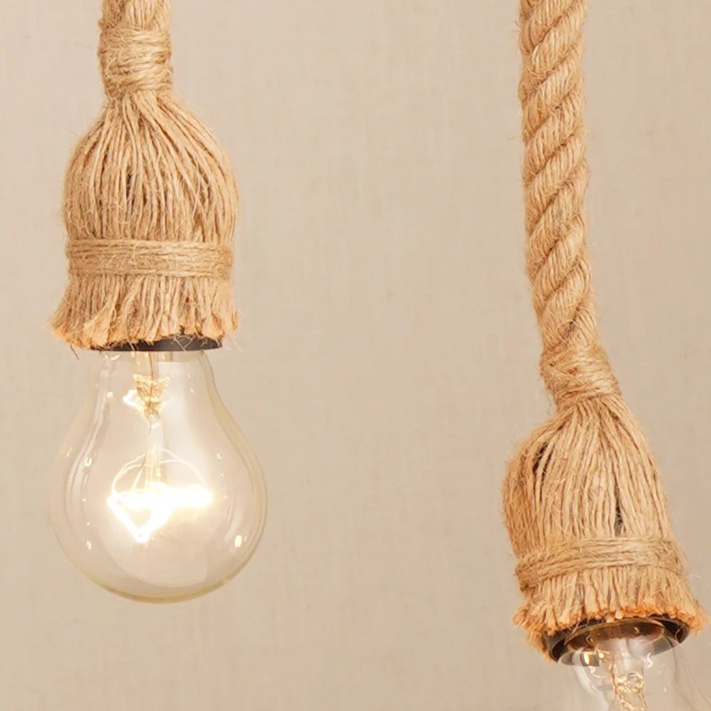 Retro Hemp Rope Edison Hanging Lamp