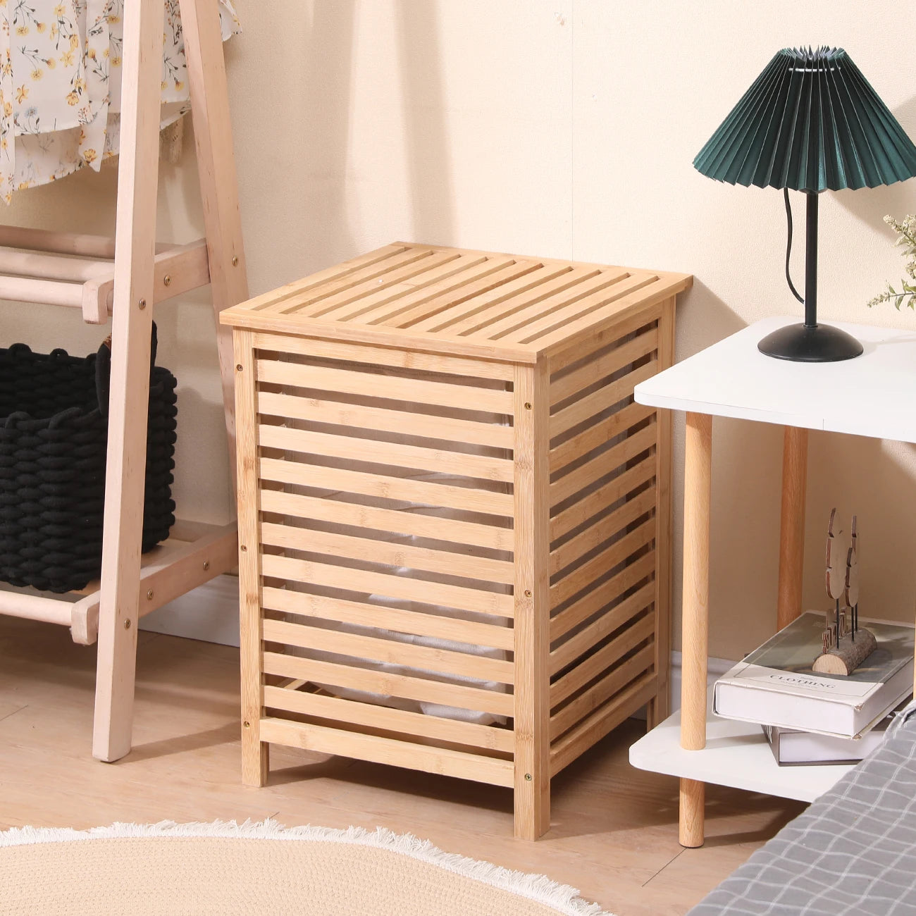 Arela Wooden Laundry Hamper
