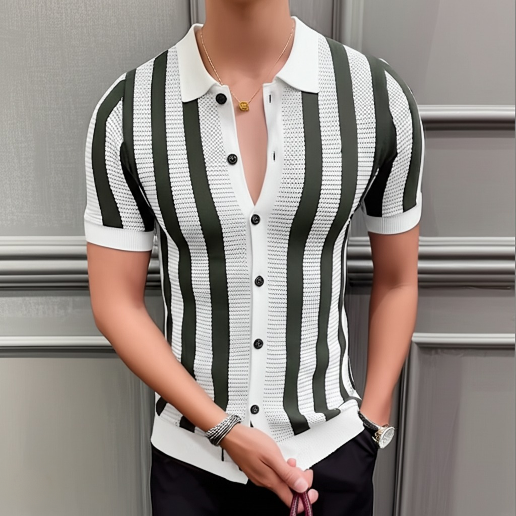 Vabirce Striped Knitted Shirt