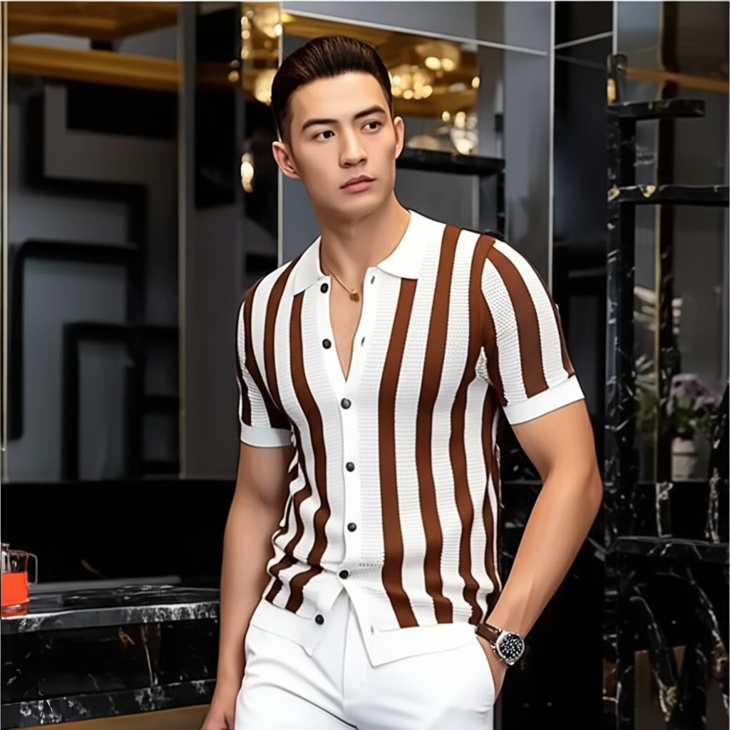 Vabirce Striped Knitted Shirt