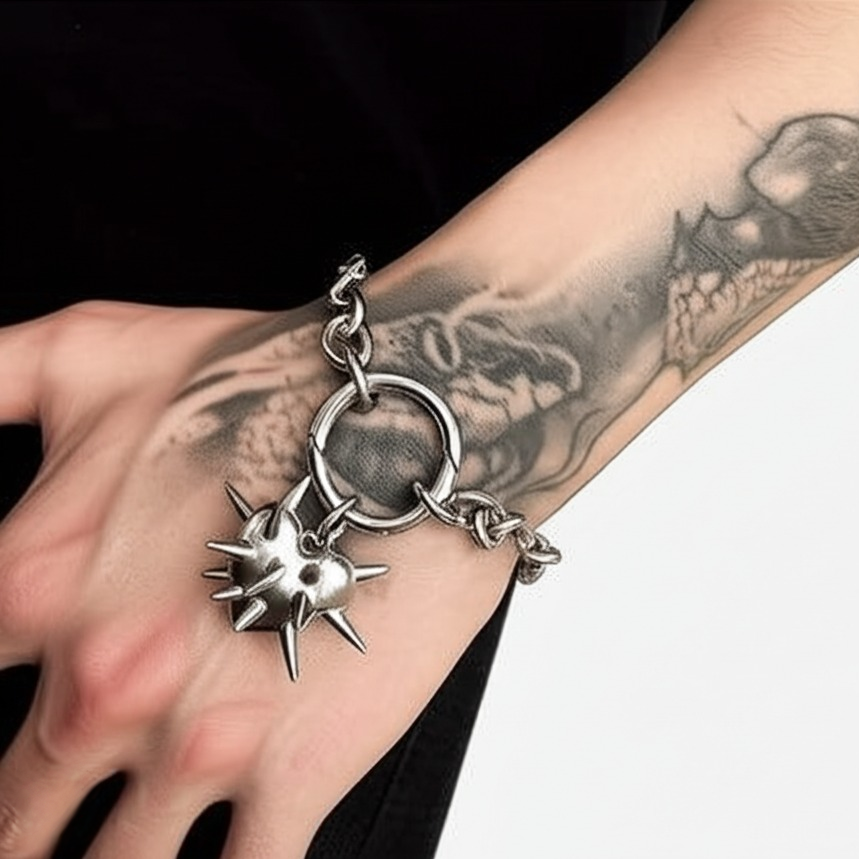 RavenFall Gothic Heart Pierced Bracelet