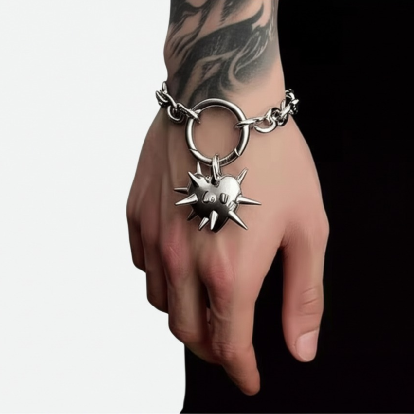 RavenFall Gothic Heart Pierced Bracelet