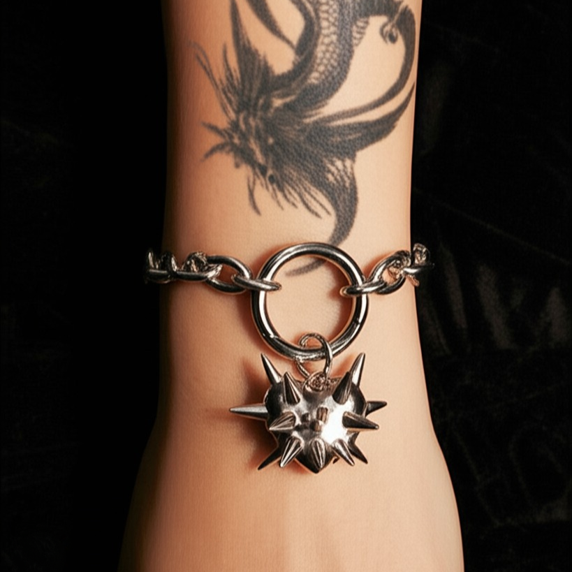 RavenFall Gothic Heart Pierced Bracelet