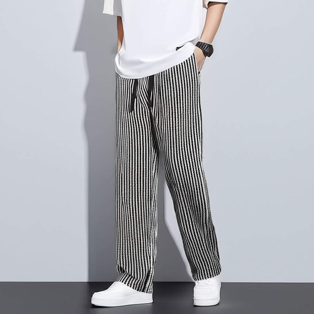 Favoral Loose Striped Wide Leg Pants