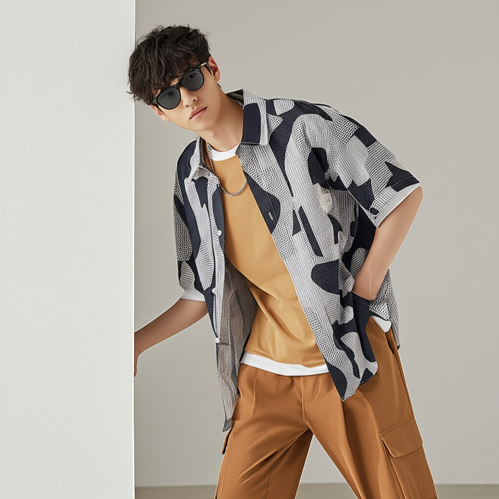Reev Color Blocking Loose Shirt