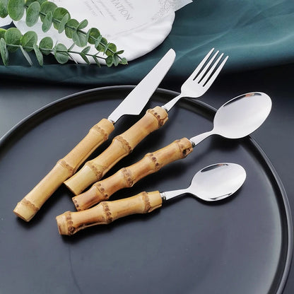 Stainless Steel Bamboo Cutlery