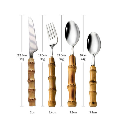 Stainless Steel Bamboo Cutlery