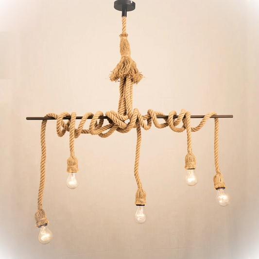 Retro Hemp Rope Edison Hanging Lamp