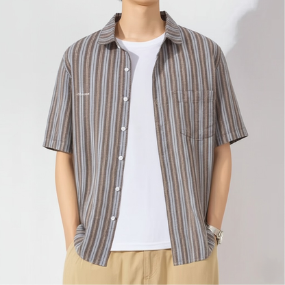 Reev Striped Short Sleeve Button-Up