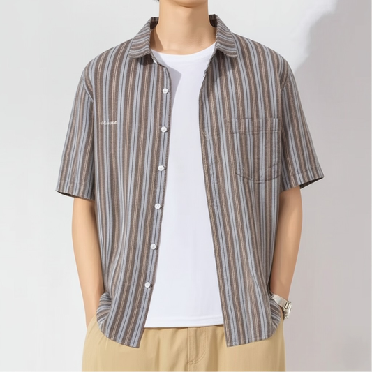 Reev Striped Short Sleeve Button-Up