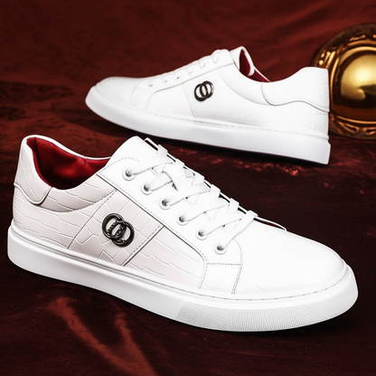 Valon Leather Crackled Sneakers