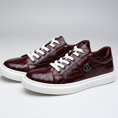 Valon Leather Crackled Sneakers