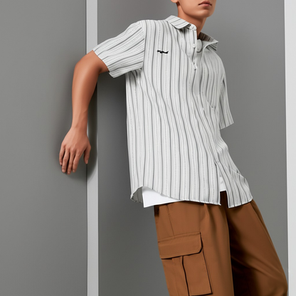 Reev Striped Short Sleeve Button-Up