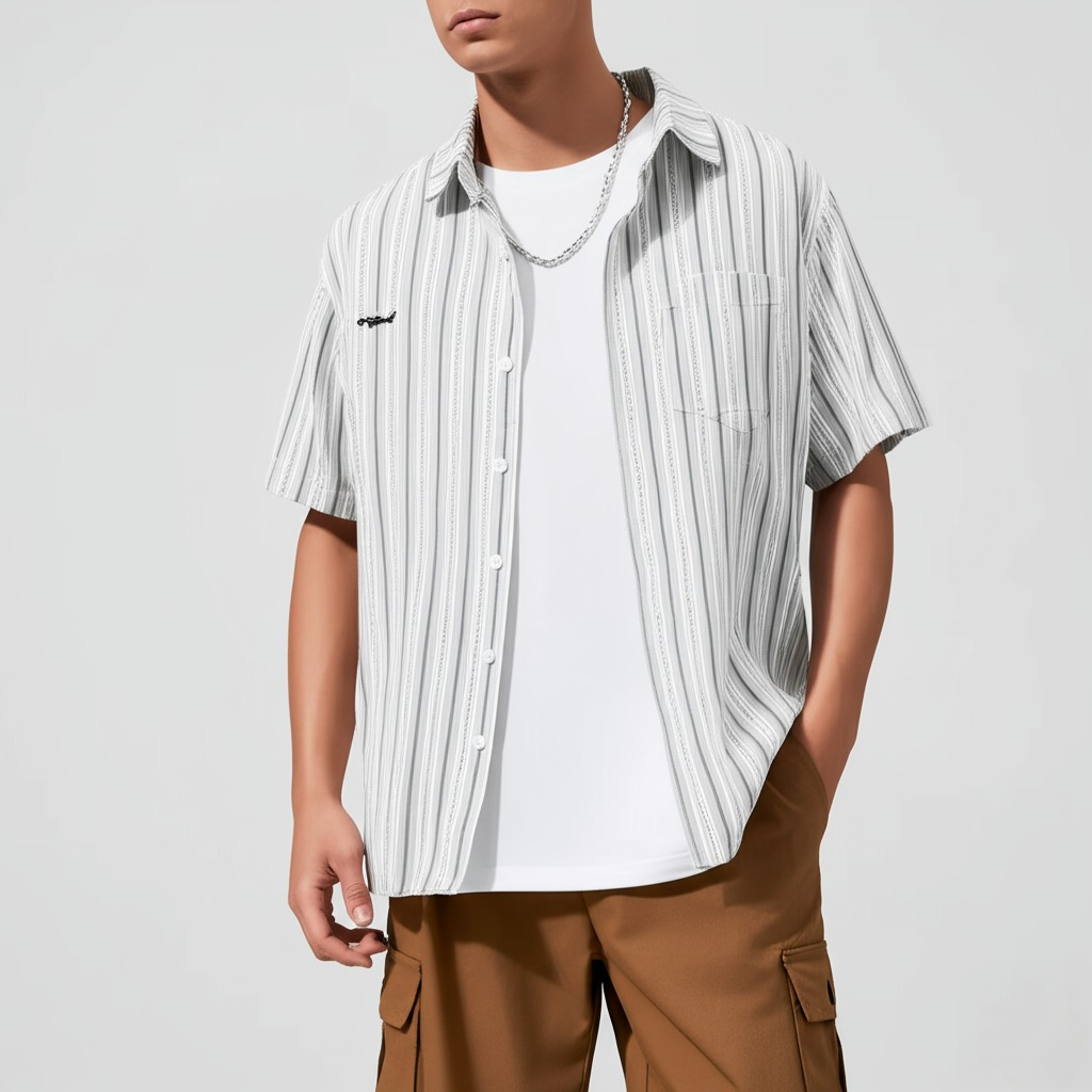 Reev Striped Short Sleeve Button-Up