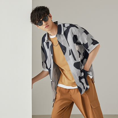 Reev Color Blocking Loose Shirt