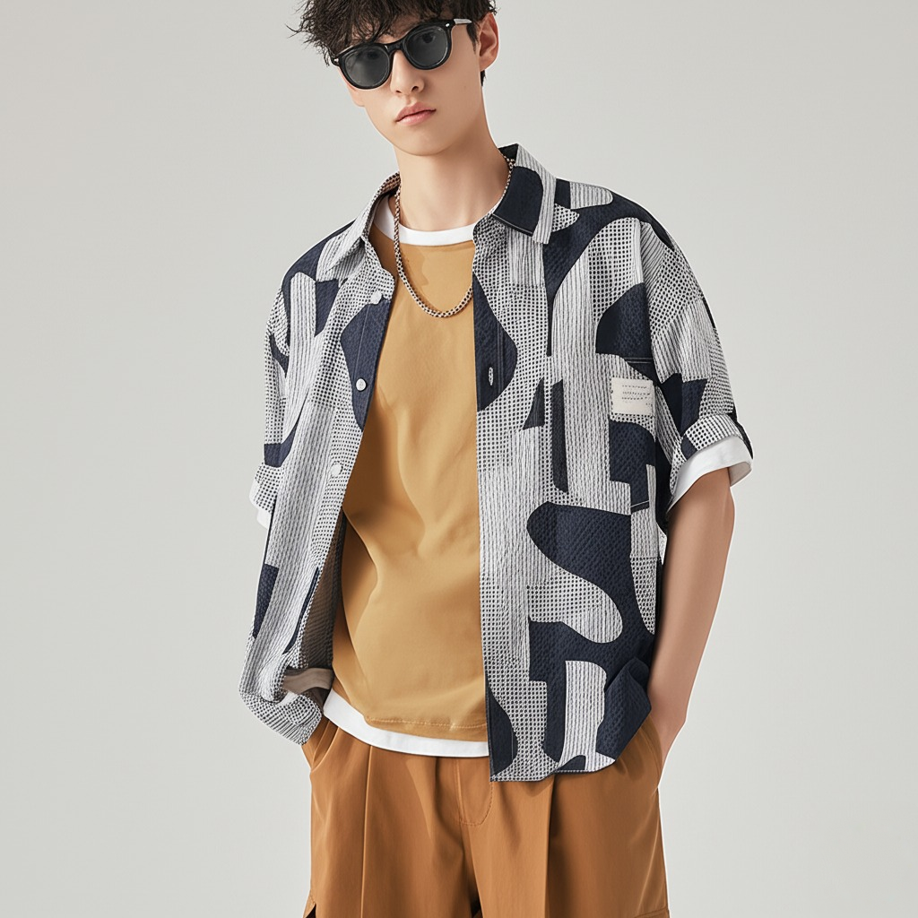 Reev Color Blocking Loose Shirt