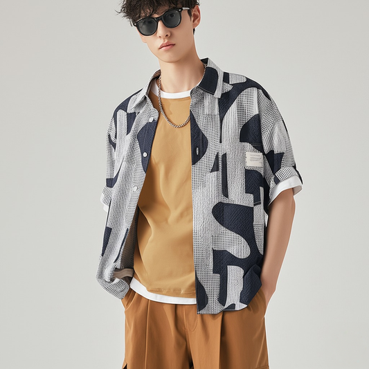 Reev Color Blocking Loose Shirt